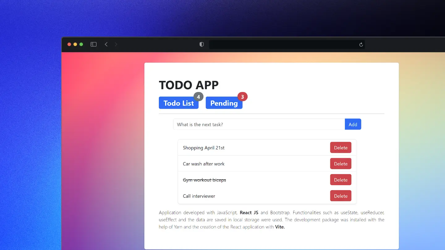 Screenshot Project ToDo App